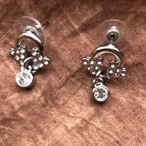 Rhinestone & Silver Earrings